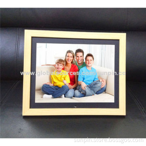 10.1-inch classical copy wood, multifunction digital photo frame with 800*600 pixels resolution